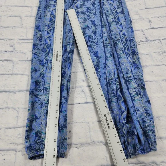 Athletic Works Blue Tribal Baggy MC Hammer Parachute Pants VINTAGE 90s MADE USA